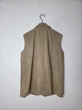 Namaste Gilet Donna Beige Effetto Camoscio Elegante