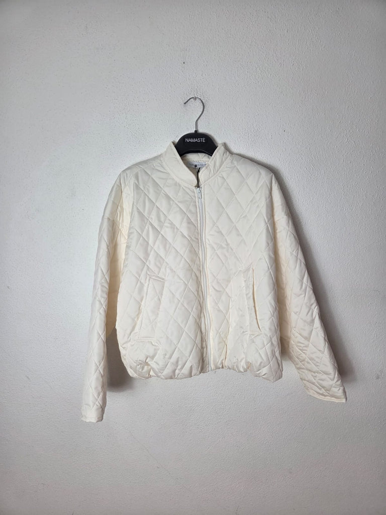 Giacca Trapuntata Donna Namasté | Bomber Leggero Bianco Panna (Taglia Unica)