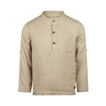 Koko Noko Bambino dai 3 ai 7 anni – Camicia in cotone beige manica lunga