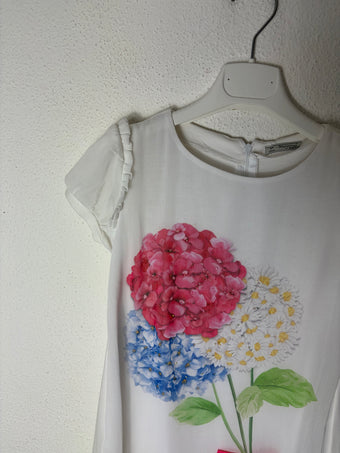 Abito Bambina Mayoral con Stampa Floreale e Maniche a Sbuffo – Elegante Cerimonia