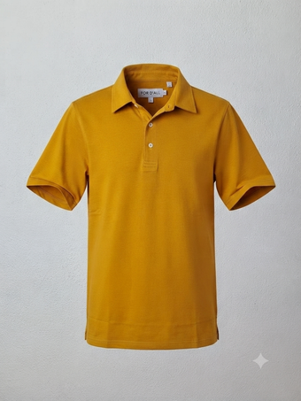⁠Polo Uomo Giallo Senape a Maniche Corte Victor Cool 