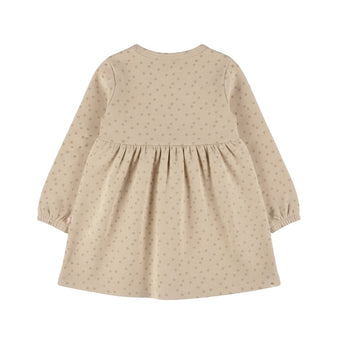 Abito Neonata Dirkje Beige a Pois con Volant – 3-24 Mesi