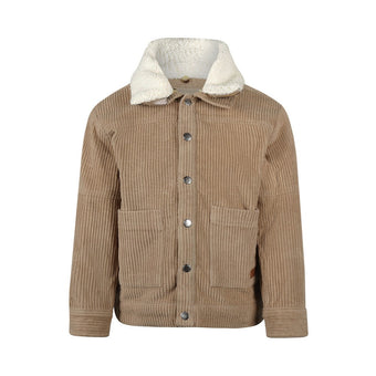 Giacca Bambino Koko Noko Beige a Coste con Colletto Panna – 3-10 Anni