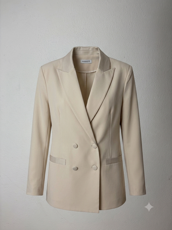 Blazer Donna Elegante Blu Doppiopetto – Giacca Sartoriale con Rever