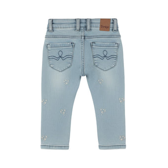 Jeans Neonata Dirkje Denim Chiaro con Cuoricini – 3-24 Mesi