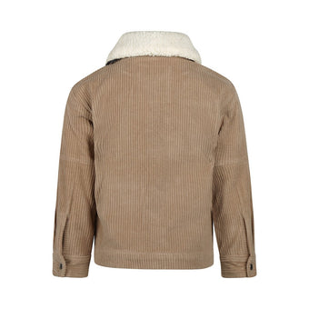 Giacca Bambino Koko Noko Beige a Coste con Colletto Panna – 3-10 Anni