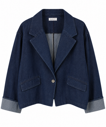 Giubbino di Jeans Donna Namasté Blu con Revers – S/M e M/L