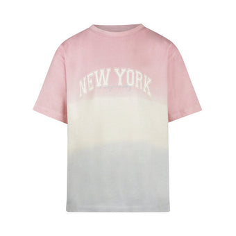 NoWayMonday T-shirt ragazza 8-14 anni rosa sfumata con stampa New York