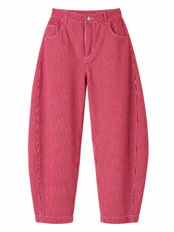 Pantaloni Donna Namasté Rossi a Righe Bianche – Taglia M