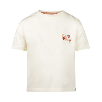 Koko Noko T-shirt bambina panna con ricamo floreale (3-7 anni)