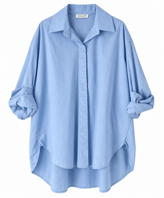 Camicia Donna Namasté Celeste Oversize – Taglia Unica