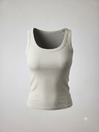 Namaste Canotta Donna Basic in Cotone Elasticizzato – Top Estivo Scollo Tondo