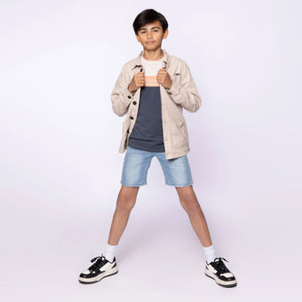 NoWayMonday Giacca Sahariana Ragazzo Beige (8-14 Anni) 