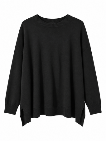 Maglia Donna Namasté Oversize Girocollo con Spacchi Laterali – Taglia Unica