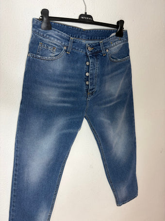 LAVOR[IN]CORSO Jeans Uomo Slim Fit Denim Lavaggio Medio con Bottoni – Taglie 44-54
