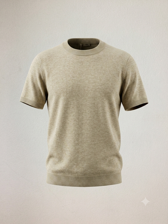 Maglia in Filo a Maniche Corte Desert Crew 