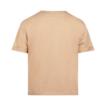 Koko Noko T-shirt bambina beige con ricamo floreale (3-7 anni)