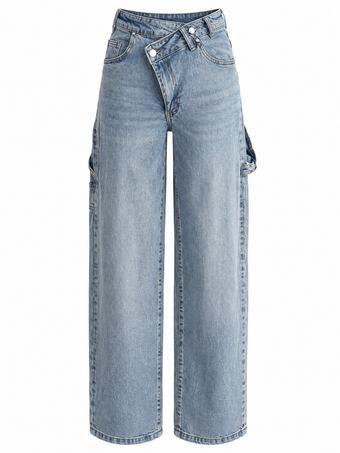 Jeans Donna Namasté Wide Leg con Vita Incrociata – XS-XL