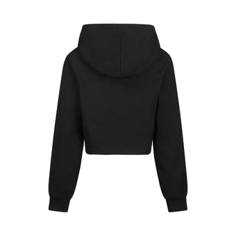 Felpa Crop Ragazza No Way Monday Nera con Cappuccio – 8-14 Anni