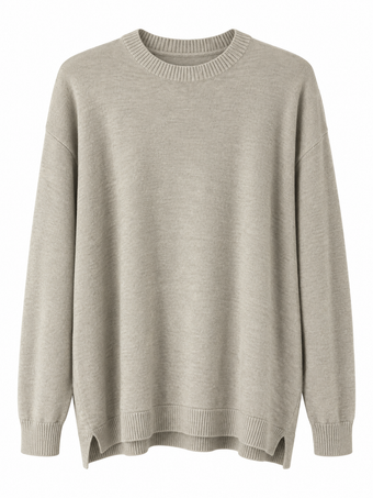 Maglia Donna Namasté Oversize Girocollo con Spacchi Laterali – Taglia Unica