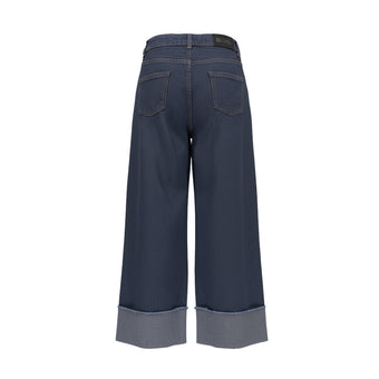 Jeans Ragazza No Way Monday Blu Wide Leg con Maxi Risvolto – 8-14 Anni
