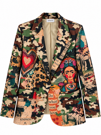 Blazer Donna Namasté Fantasia Camouflage e Frida – Taglia Unica