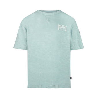 T-shirt ragazzo NoWayMonday verde acqua Miami Florida stampa retro dalla 8-14 anni