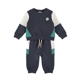 Completo Tuta Bambino Dirkje Blu Color Block – 3-24 Mesi