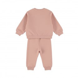 Completo Neonata Dirkje 3-24 Mesi Rosa Antico – Felpa con Fiocchi e Pantaloni