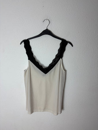 Coocu Canotta donna in velluto con pizzo