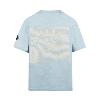T-shirt ragazzo celeste stampa Malibu 