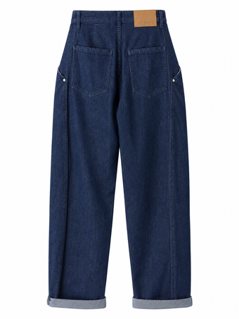 Jeans Donna Namasté Blu Scuro Gamba Ampia – XS-M