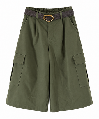 Bermuda Cargo Donna Verde Oliva con Cintura – Taglia Unica