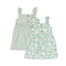 Set 2 Vestitini Neonata Dirkje Verde Salvia – Abiti Estivi 6-24 Mesi