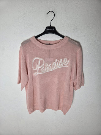 Maglia Donna Namastè Rosa Cipria “Paradise” in Maglia Leggera – Taglia Unica