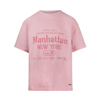 T-shirt ragazza rosa Manhattan New York NoWayMonday 8-14 anni