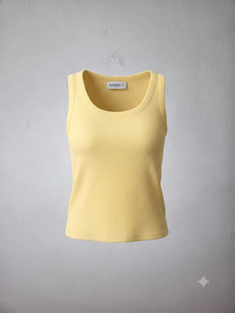 Namaste Canotta Donna Basic in Cotone Elasticizzato – Top Estivo Scollo Tondo