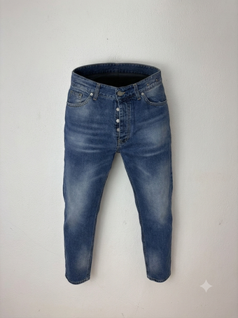 LAVOR[IN]CORSO Jeans Uomo Slim Fit Denim Lavaggio Medio con Bottoni – Taglie 44-54