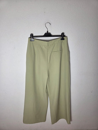 Pantalone Donna Verde Salvia Wide Leg Elegante – Modello Palazzo Vita Alta
