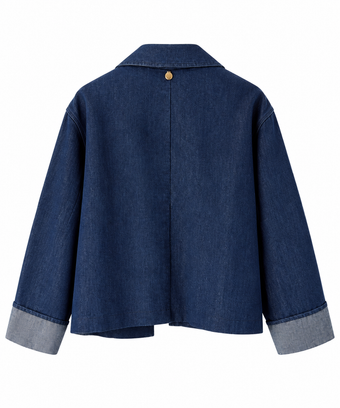 Giubbino di Jeans Donna Namasté Blu con Revers – S/M e M/L