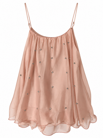 Top Donna Namasté Panna con Strass e Spalline – Taglia Unica