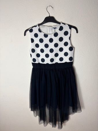 Melany Rose – Abito Elegante Pois Blu con Gonna in Tulle da Ragazza