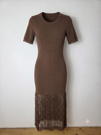 Namastè Donna Abito Elegante con Dettaglio Plissé