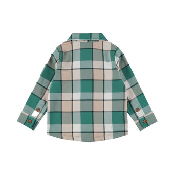 Camicia Bambino Dirkje Verde a Quadri con Tasche – 3-24 Mesi