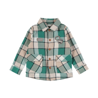 Camicia Bambino Dirkje Verde a Quadri con Tasche – 3-24 Mesi