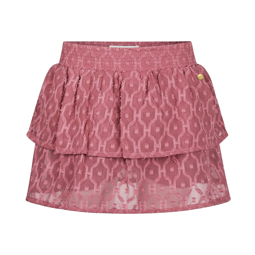 Gonna Bambina Koko Noko Rosa con Balze e Fantasia 3-7 Anni