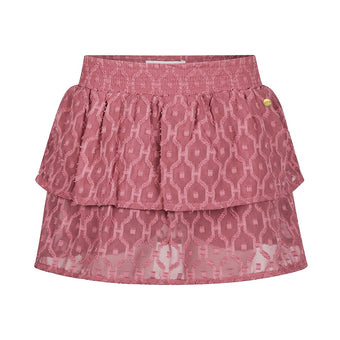 Gonna Bambina Koko Noko Rosa con Balze e Fantasia 3-7 Anni