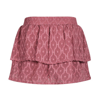 Gonna Bambina Koko Noko Rosa con Balze e Fantasia 3-7 Anni