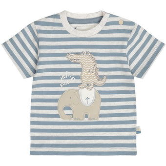 Dirkje T-shirt Bambino a Righe con Elefante e Coccodrillo (6 Mesi - 2 Anni) 