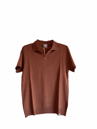 Polo in Maglia di Filo Scollo a V Desert Crew 